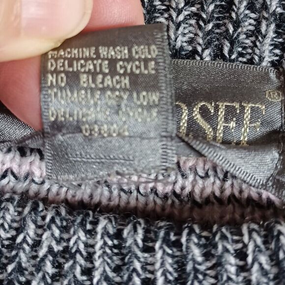 Vtg Alvin Josef Y2K 90s Womens Argyle Leather Patch Knit Sweater Pink Grey Sz XL - Picture 8 of 8